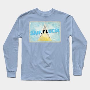 Saint Lucia Vintage style retro souvenir Long Sleeve T-Shirt